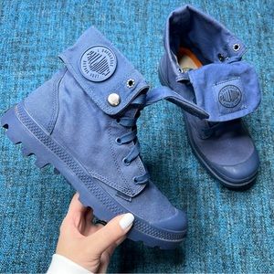 Palladium Mono Chrome Baggy Hiking Boots in Dust Blue